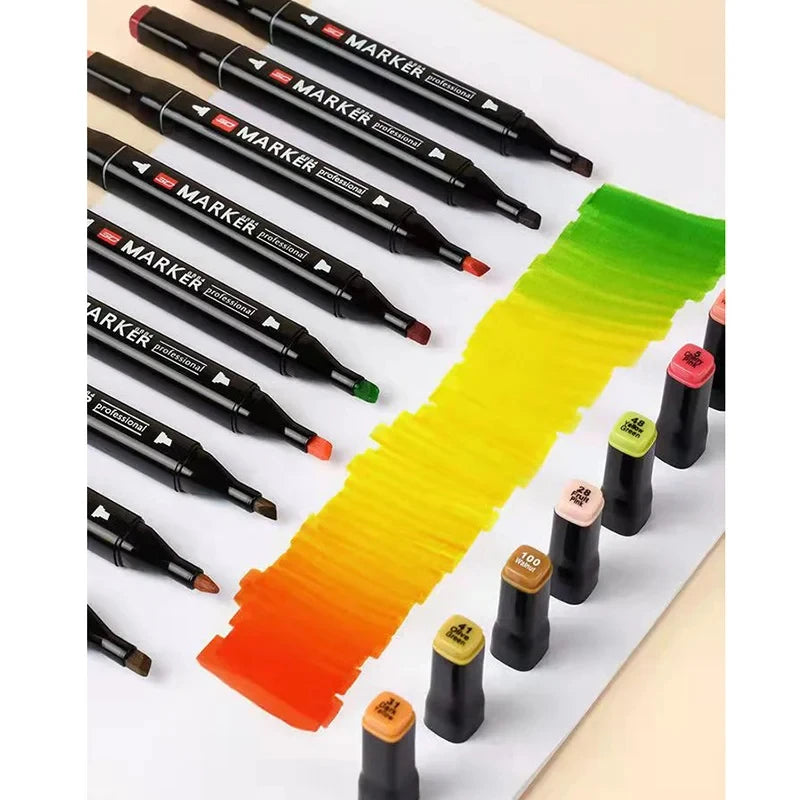 24/36/48/60/80/120/168/262 Colors Artist Double Headed Art Marker Pen Graffiti Manga Sketch Alcohol Based Soft Brush For School