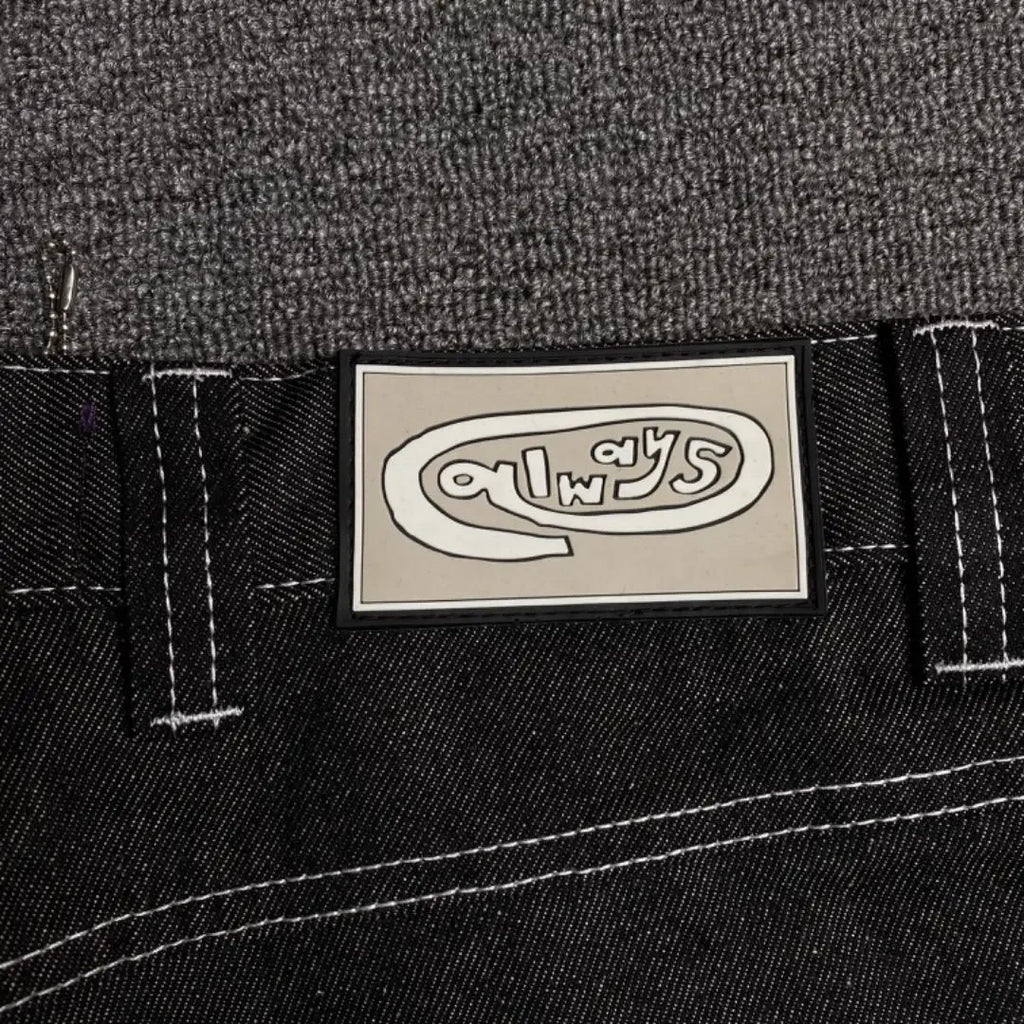 New Always Jeans High quality Printed Embroidery Straight Jeans Black Pants Men Jeans Printing Trend Street Wear AlwaysJeans Men