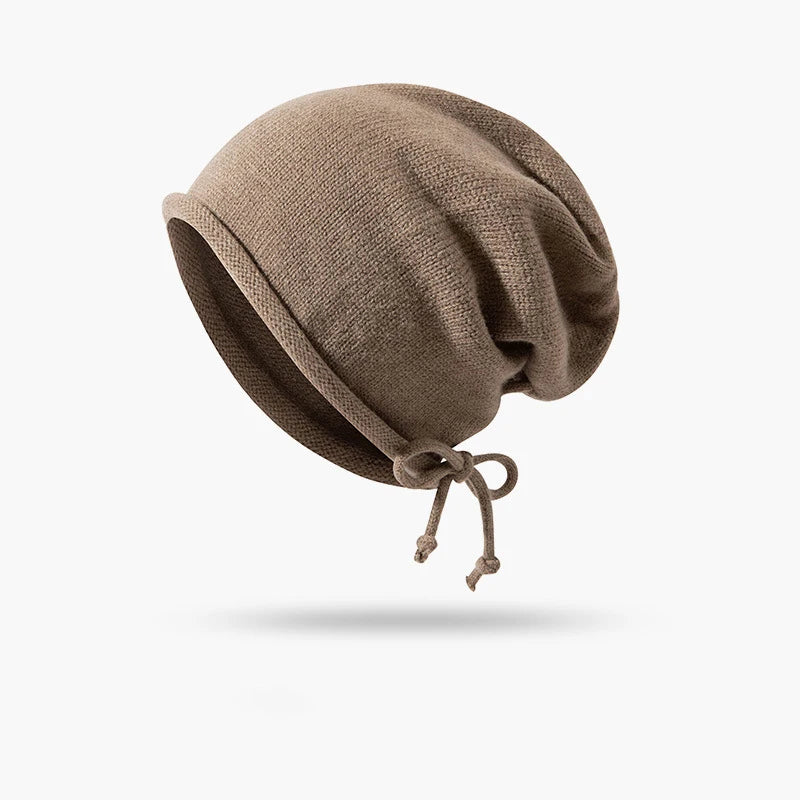 Autumn Winter Drawstring Adjustable Knit Hat Fashion Retro Street Wear Accessories Gift For Girlfriend Windproof Cold Proof Warm