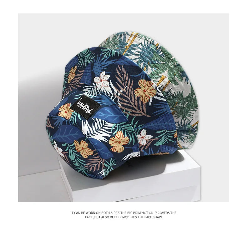 Big Head Size Fisherman Hat Male Reversible Hawaii Korean Spring Hats for Men Casual Panama Hat Bob Hip Hop Bucket Men Caps