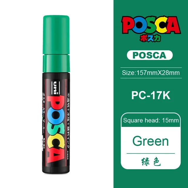 1pcs Japan UNI POSCA Marker PC-17K Graffiti Painting POP Poster Advertising Pen 15mm Water Based Big Head Pen Art Supplies