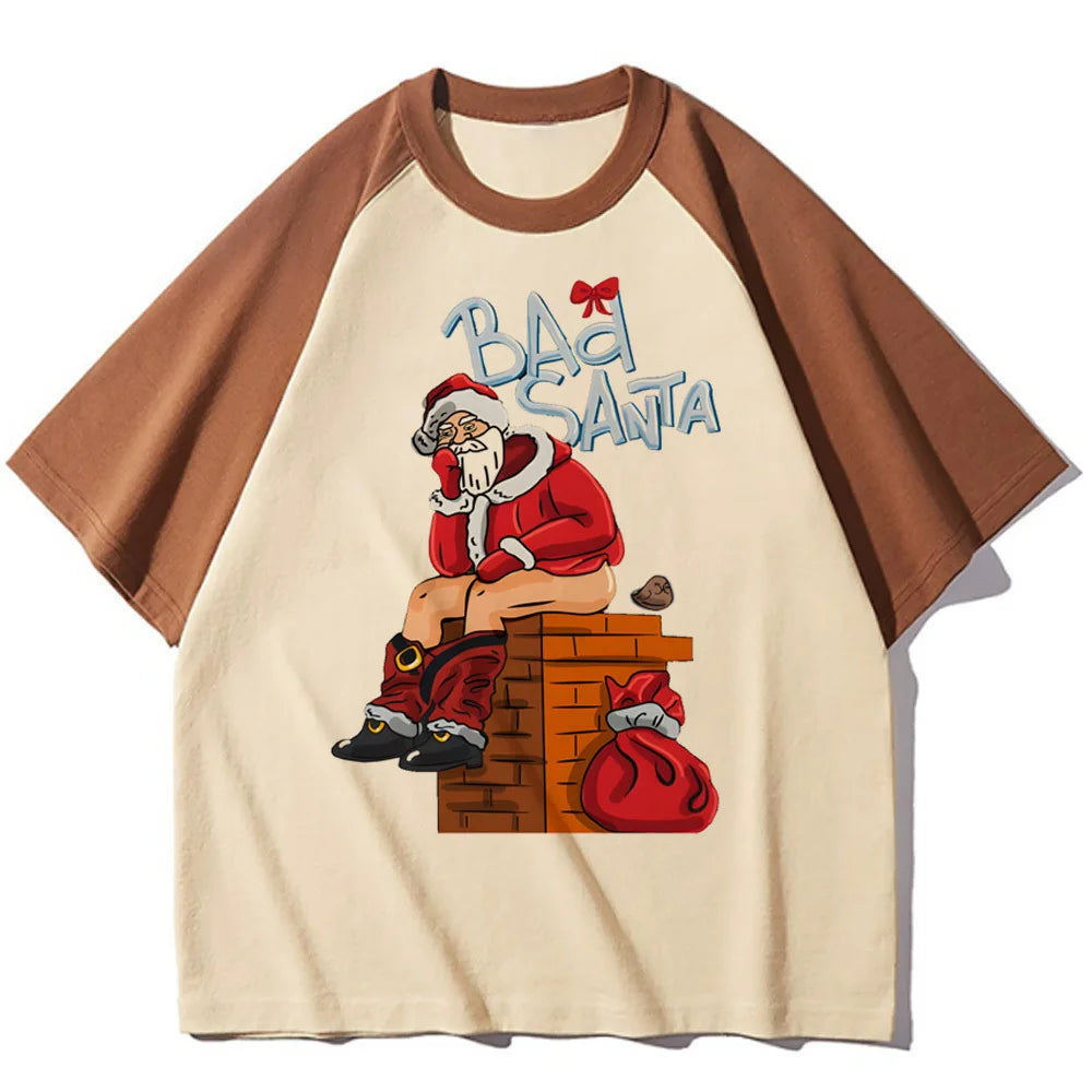 Christmas top tees teen Colorful Vintage aesthetic Grunge Y2k korean clothes tshirt hip hop Graphic harajuku Grunge Pop Culture