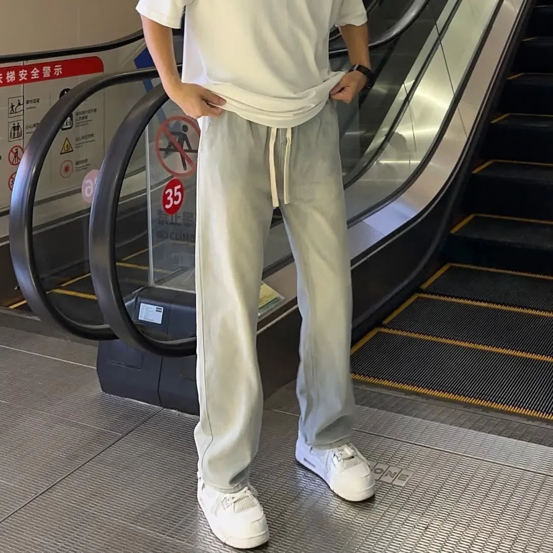 Street Elastic Jeans Men Denim Cargo Pants Wash Solid Color Multi Pockets Casual Mid Waist Trousers Slim Fit Daily Wear Joggers