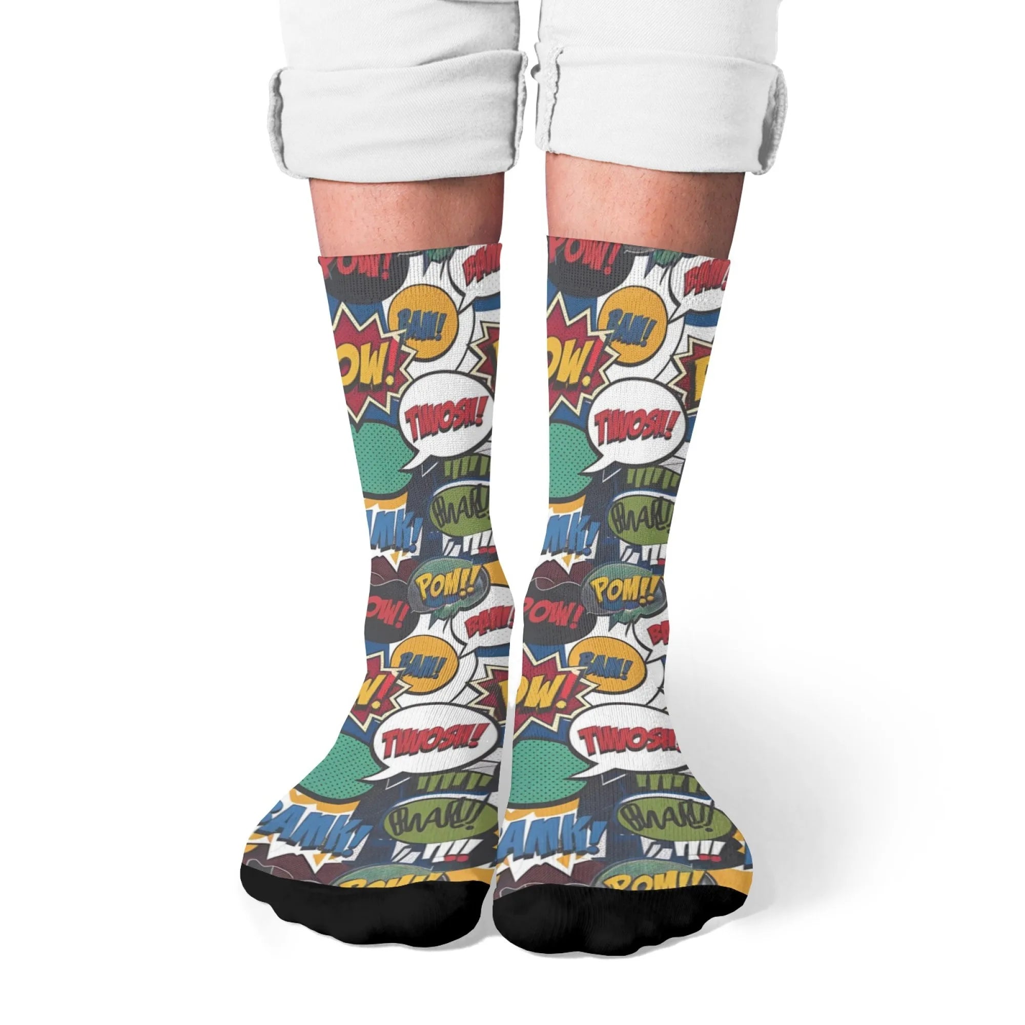 Fun street graffiti comic pop art socks men and women leisure outdoor sports socks hip hop happy personality crew socks gift