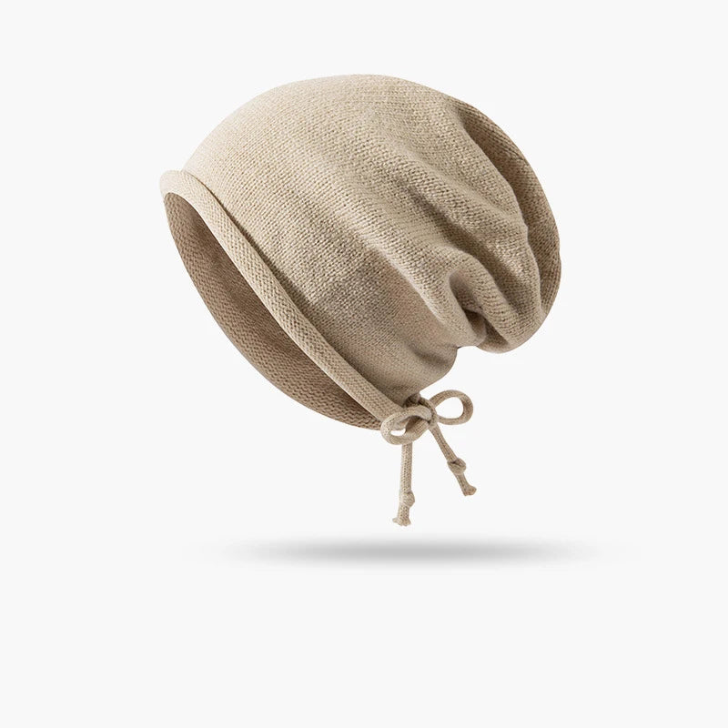 Autumn Winter Drawstring Adjustable Knit Hat Fashion Retro Street Wear Accessories Gift For Girlfriend Windproof Cold Proof Warm