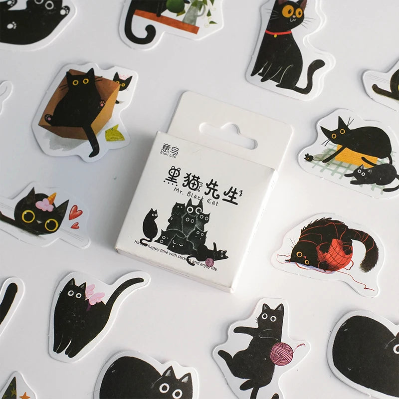 46pcs/Bag,Cat Stickers,Be for Suitcase Skateboard Luggage Laptop Phone Diy Sticke Decoration Stationery School Supplies Toys