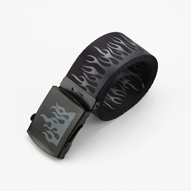 Punk Style Flame Belt - Trendy Hip-hop Street Bad Boy Personality Decoration Durable for Both Men and Women