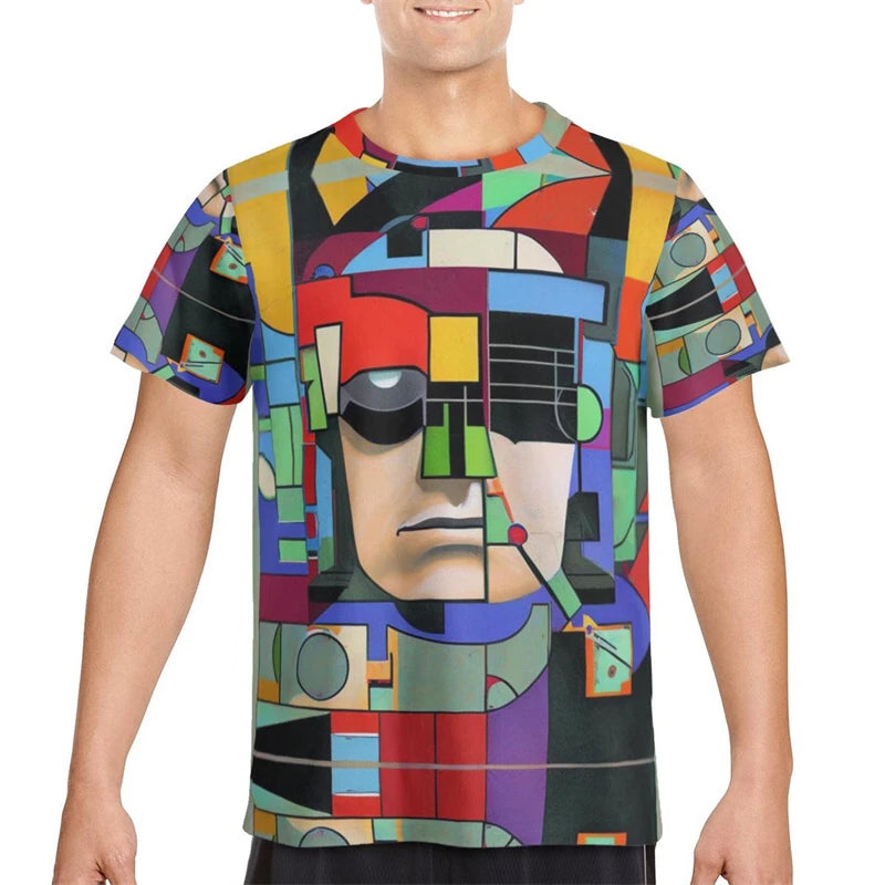 Hip Hop Graffiti Street Men's T Shirt 3D Print Cool Graphic Crew Neck Short Sleeve T Shirts Personality Fashion Cool Tee Top