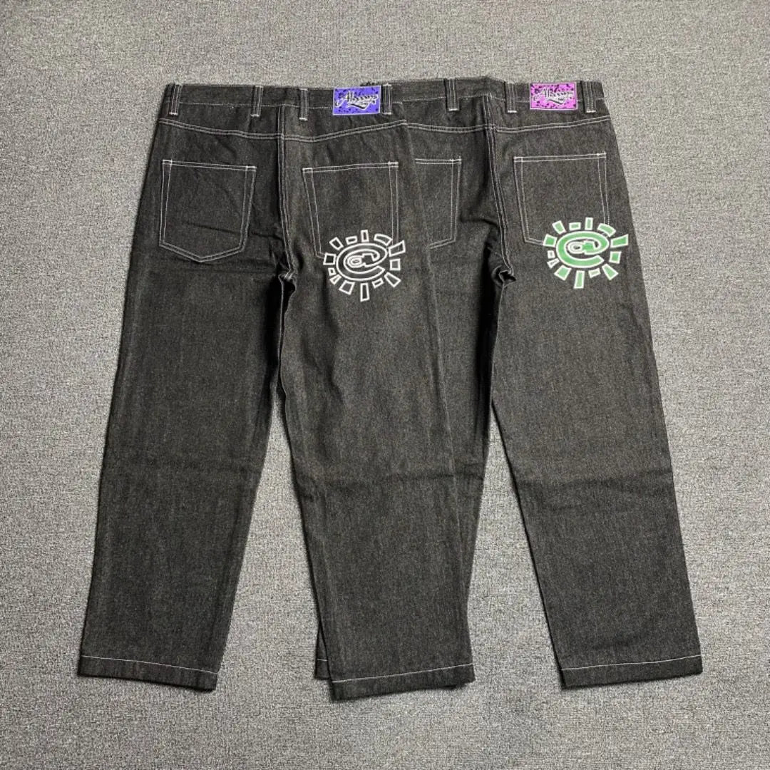 New Always Jeans High quality Printed Embroidery Straight Jeans Black Pants Men Jeans Printing Trend Street Wear AlwaysJeans Men