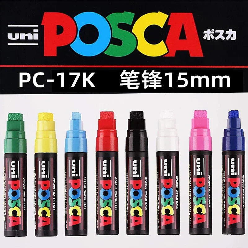 1pcs Japan UNI POSCA Marker PC-17K Graffiti Painting POP Poster Advertising Pen 15mm Water Based Big Head Pen Art Supplies