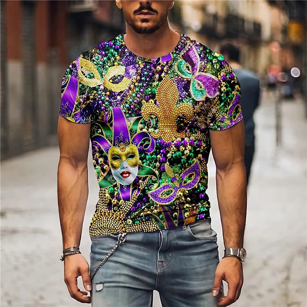 New Fun Graffiti Street T-Shirt 3D Printed Men's Hip Hop Summer Cool Tee Shirt Casual Youth Popular Personality Short Sleeve Top