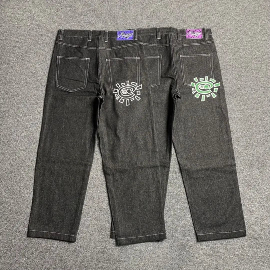 New Always Jeans High quality Printed Embroidery Straight Jeans Black Pants Men Jeans Printing Trend Street Wear AlwaysJeans Men