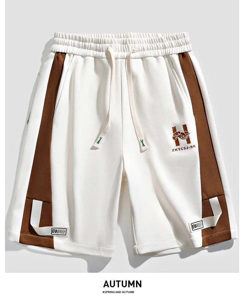 Fashion Men's Casual Shorts 2025 Summer Youth High Street Wear Knee-Length Pants Outdoor Sports Elastic Waist Five-Cents Joggers