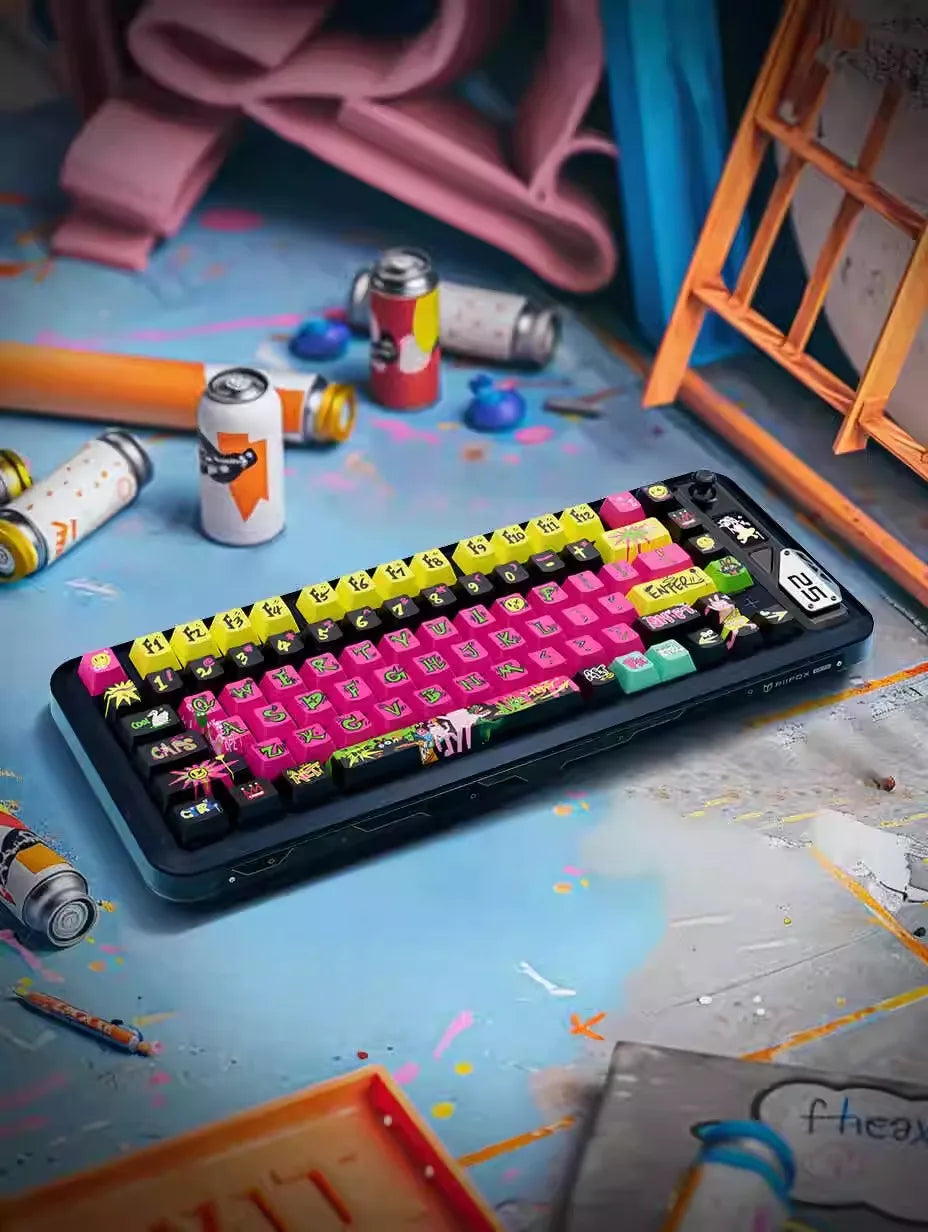 Graffiti Maniac Theme Keycaps - Sublimation Process PBT Material - Suitable For Art Lovers-Original Factory Height