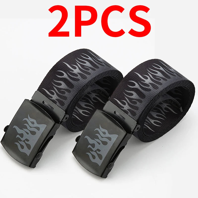 Punk Style Flame Belt - Trendy Hip-hop Street Bad Boy Personality Decoration Durable for Both Men and Women