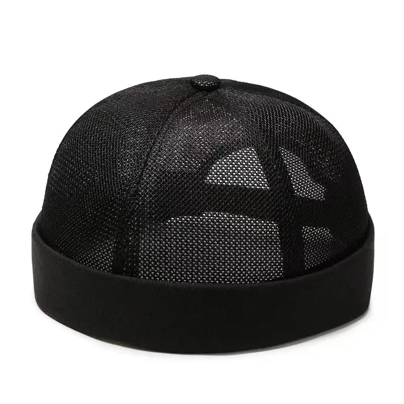 Same Style for Men and Women Hip-Hop Mesh Visor Cap Summer Breathable Rolled Brim Hat Sun Protection Sports Head Cover