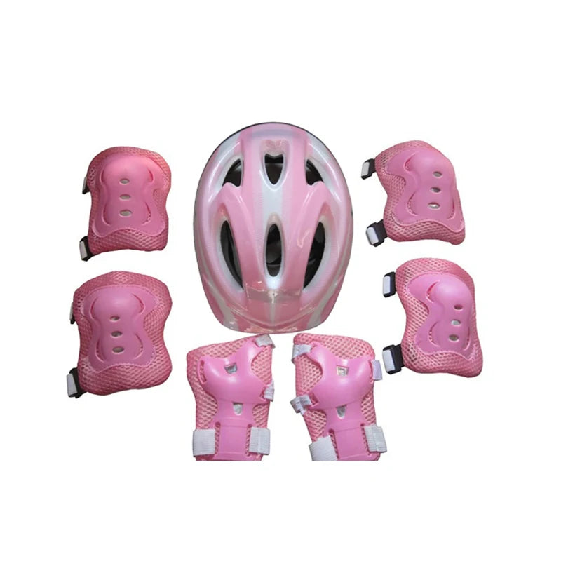 7Pcs/Set Kids Knee Pads and Elbow Pads Guards Protective Gear Set Safety Gear for Roller Skates Cycling Bike Skateboard Sports