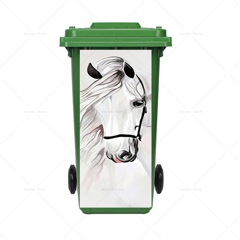 Art Graffiti Trash Can Sticker Kitchen Trash Can Waterproof Decoration Sticker Design Wallpaper Poster Cabinet Closet Stickers